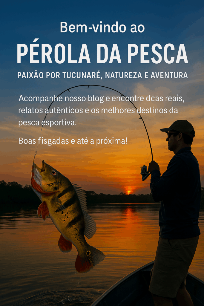 Pescador fisgando seu tucunaré